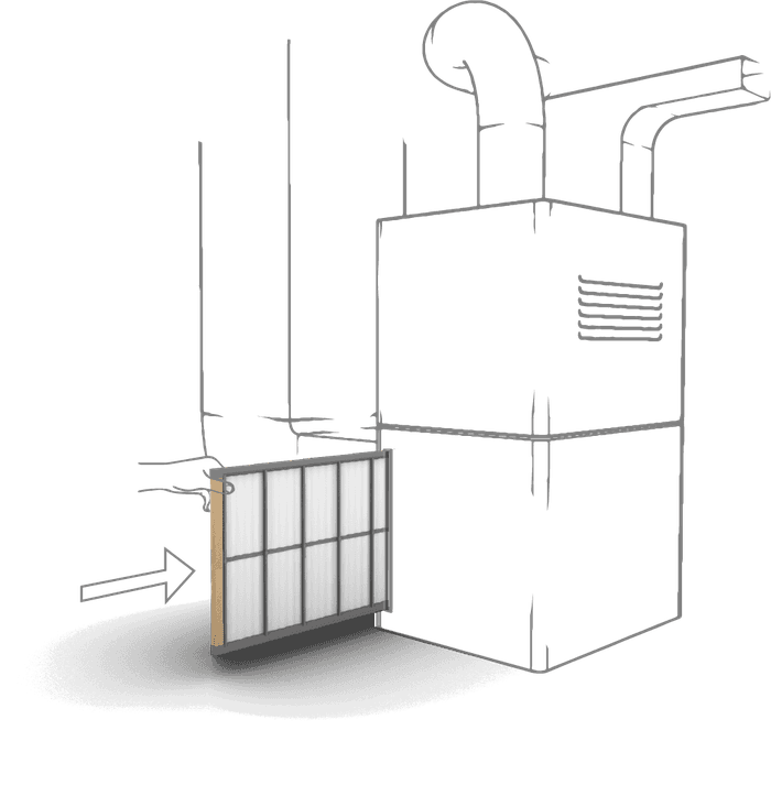 LEAF filter inserted into a home furnace